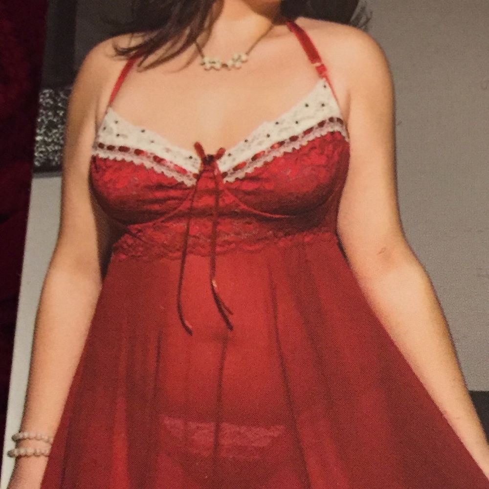 Sexy Mesh and Lace Red Lingerie